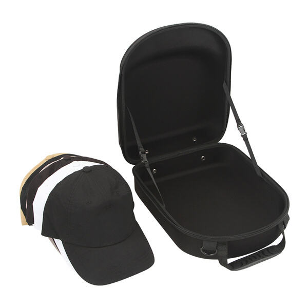 내구성이 뛰어난 캐리어 케이스가 있어 찌그러지거나 형태가 변한 모자를 걱정하지 마세요