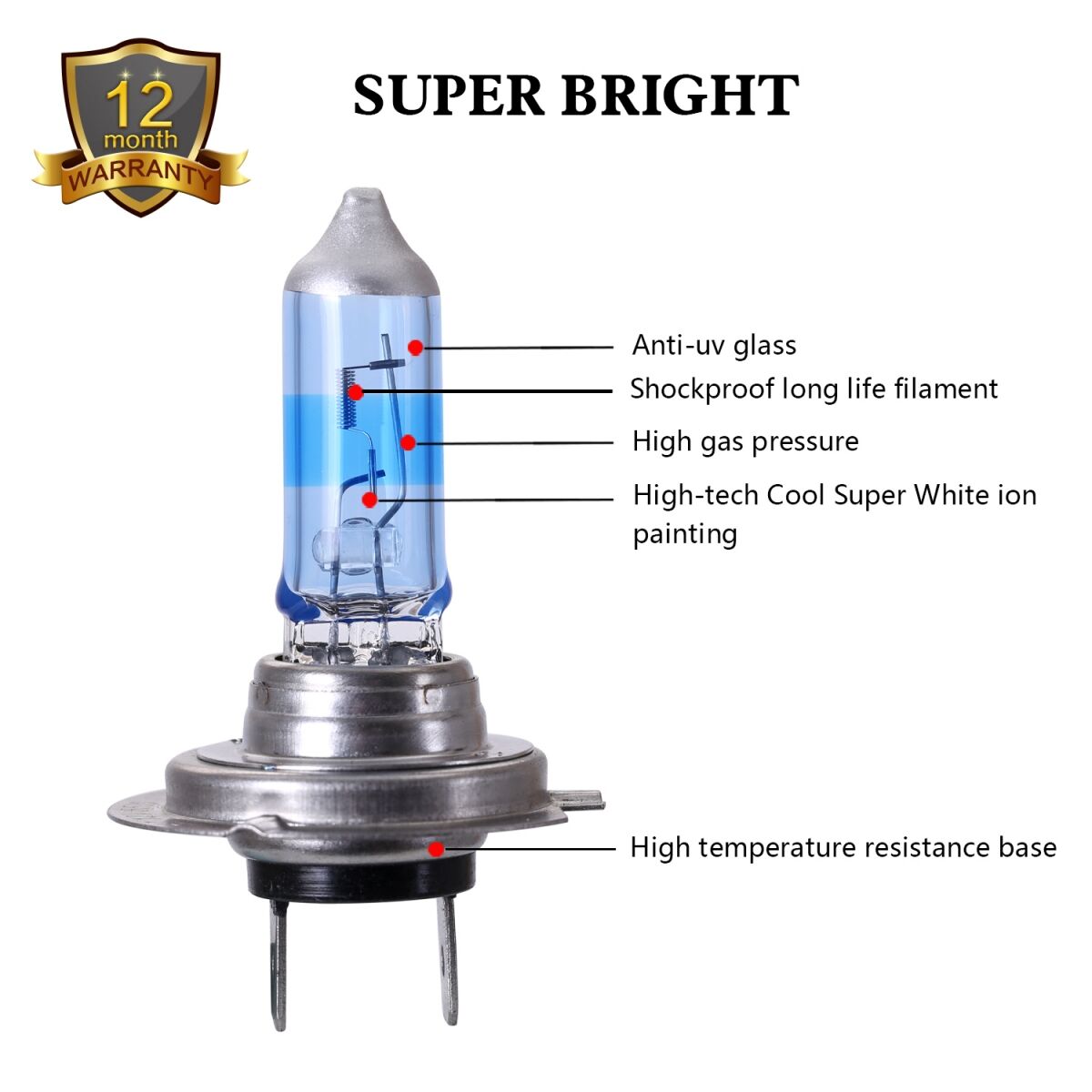 H7 Low Beam Bulb From China Factory