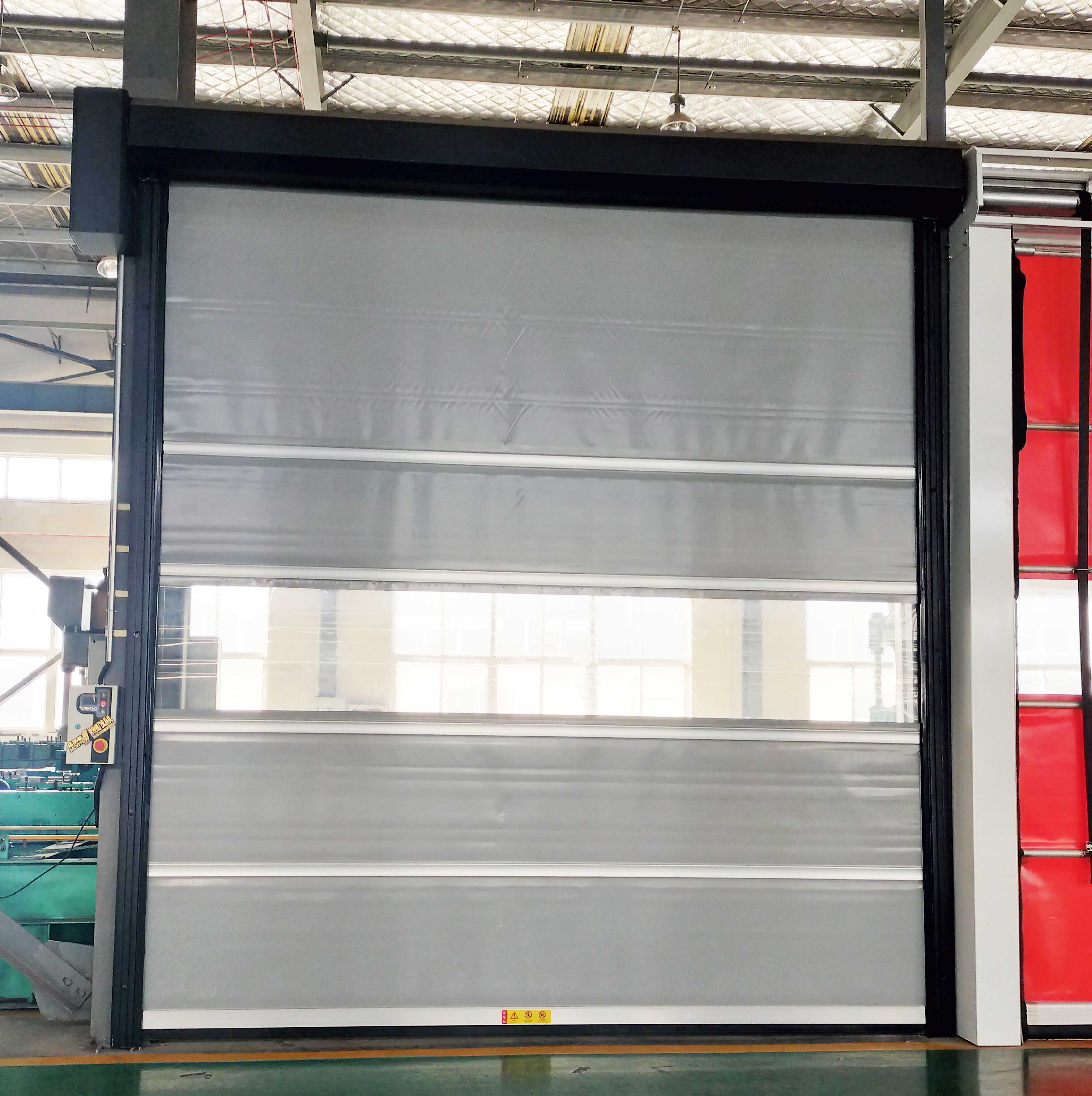 Automatic Industrial Windproof Rapid Speed PVC Stacking Door manufacture