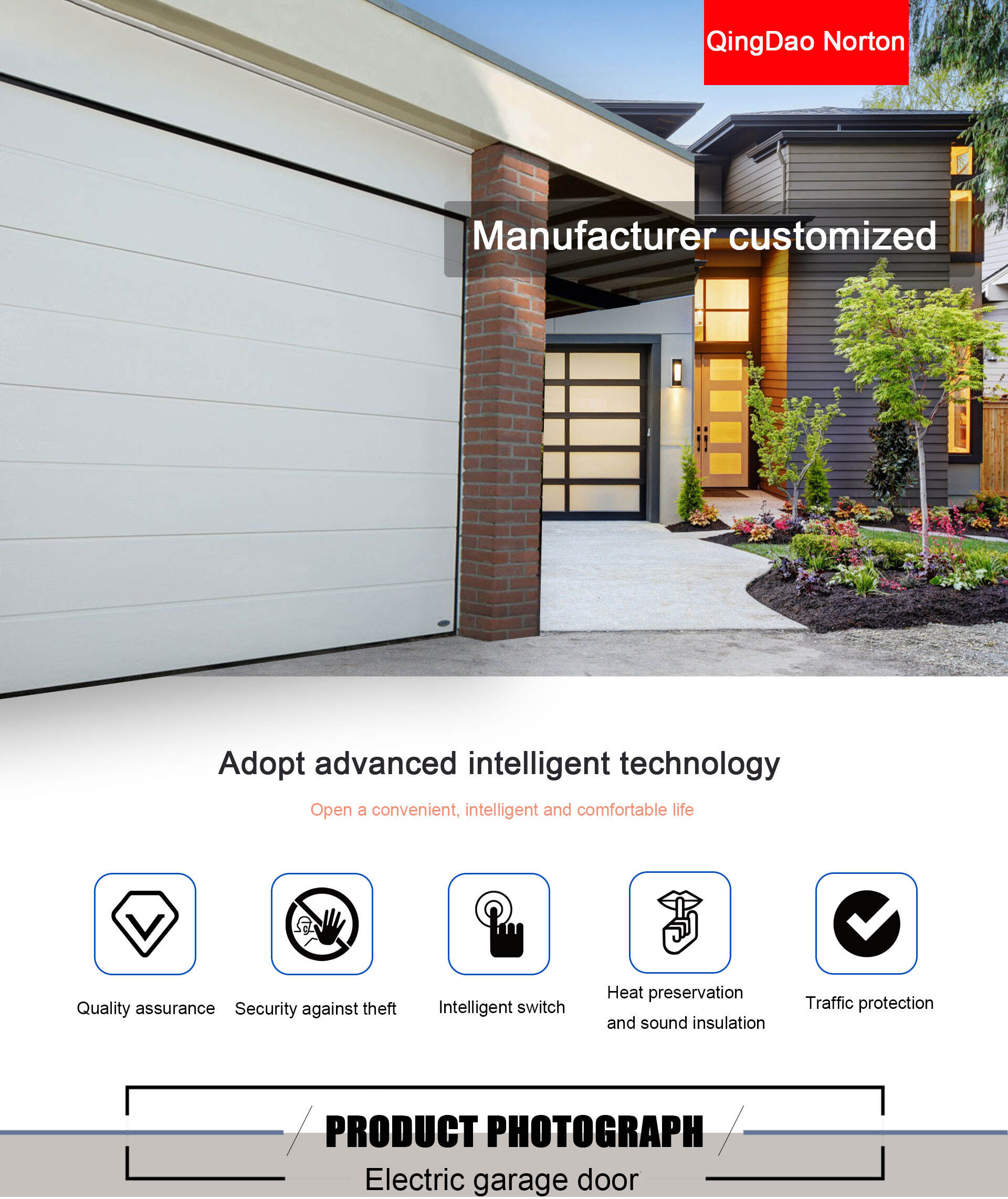 Exterior Aluminum Garage Door Garage Doors For Homes Anti-theft Automatic Garage Door details