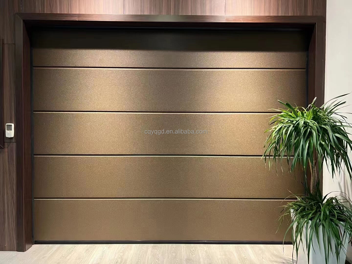 Modern Designed Automatic Sectional  Garage Door Finished with Wood Look Surface supplier