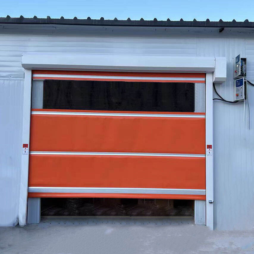 Factory wholesale orange automatic induction stacking door PVC high speed door manufacture