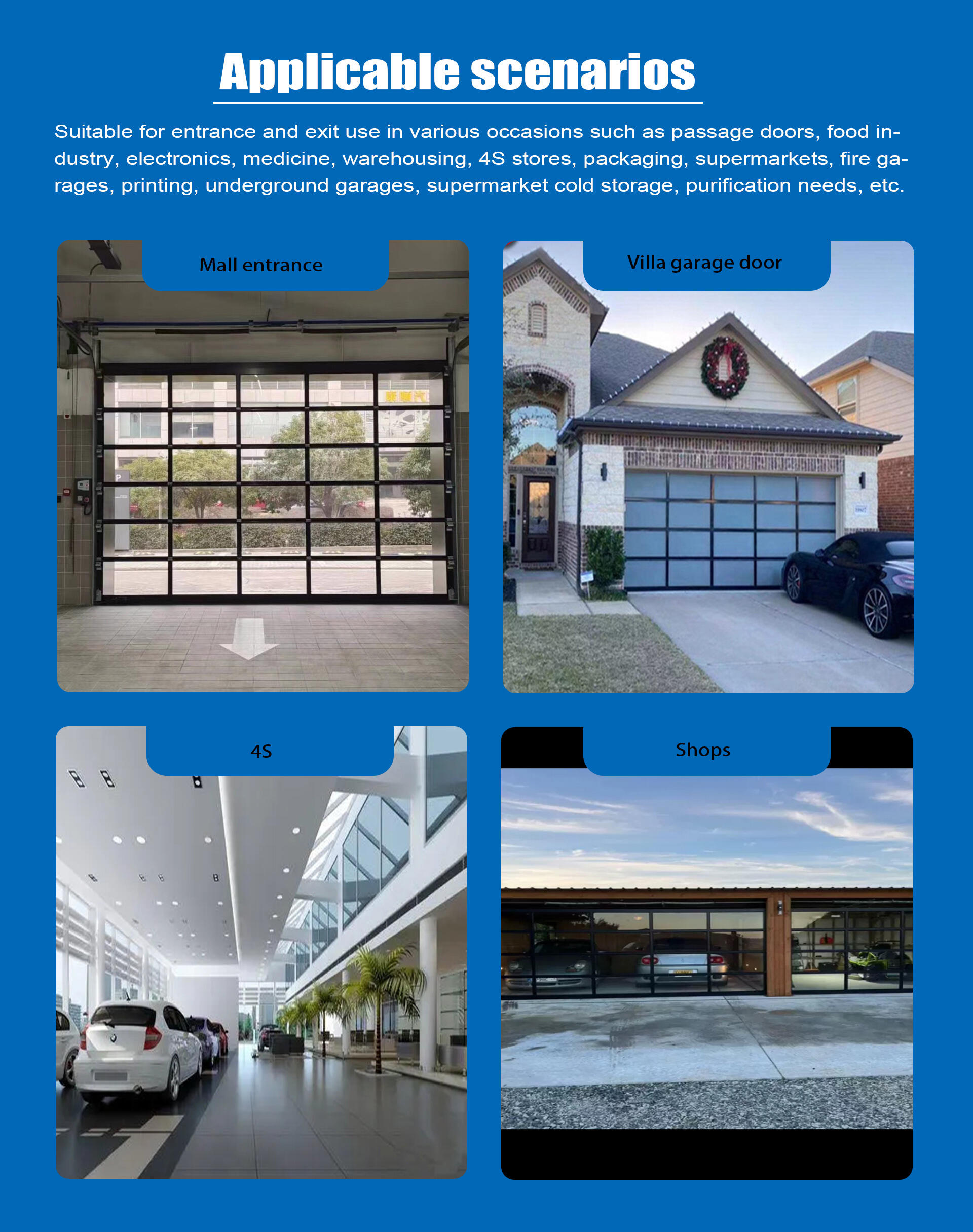 Factory direct sales electric glass garage door 10 x 7 garage door factory