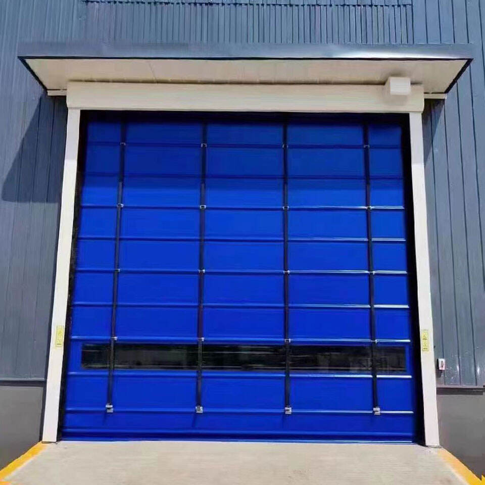 Factory wholesale orange automatic induction stacking door PVC high speed door factory