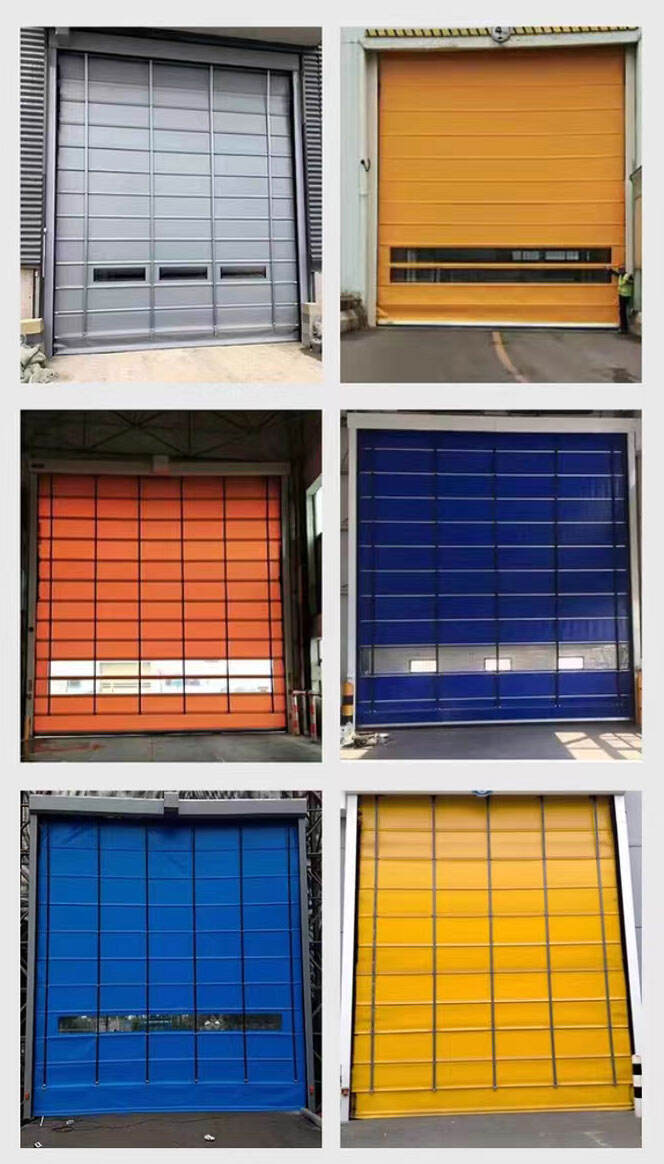 Factory wholesale orange automatic induction stacking door PVC high speed door supplier