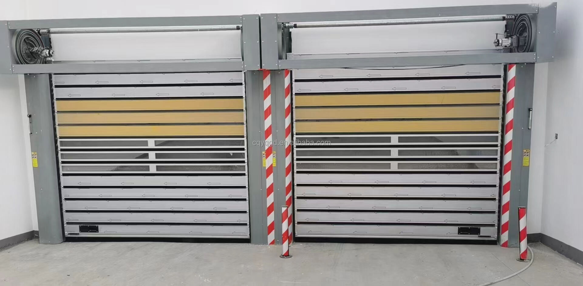 Industrial Spiral Aluminum Metal  Insulated High Speed Fast Acting Vertical Overhead Automatic Rapid Rise Roll Up Warehouse Door factory