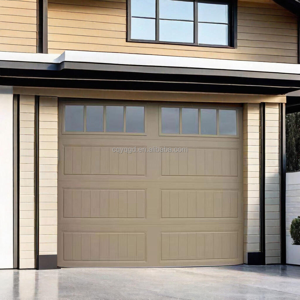 China Norton modern square line steel or Aluminium  automatic Sectional garage door details