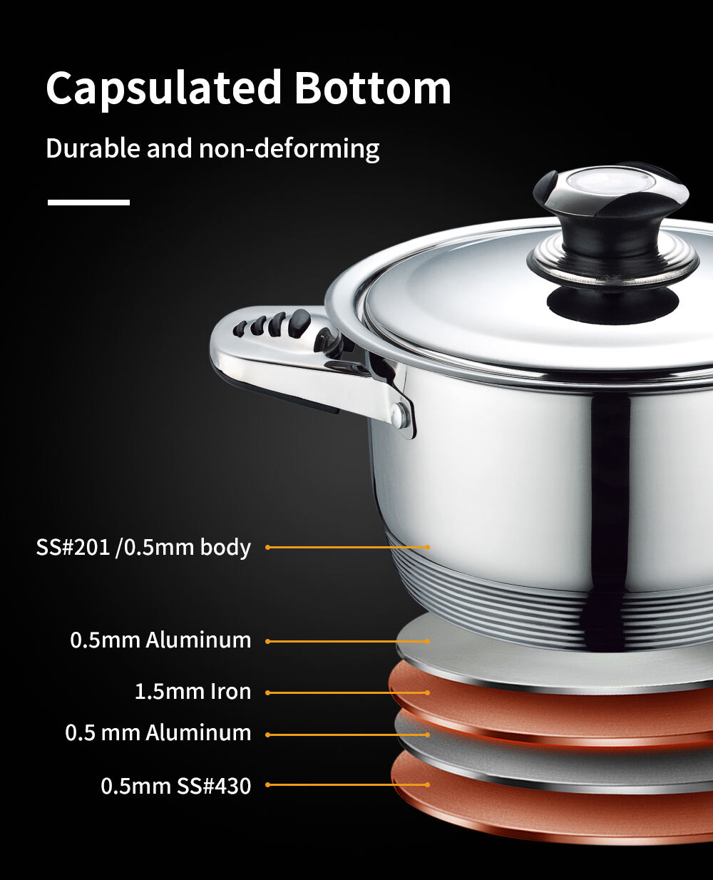 Customized 21Pcs Kitchen Stainless Steel Cook Set Non Stick Cooking Pot Casserole Cookware Set supplier