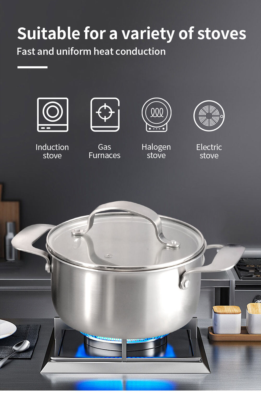 Wholesale Kitchen Induction 8 Pieces Stainless Steel Nonstick Cookware Sets Pot And Pan Set supplier