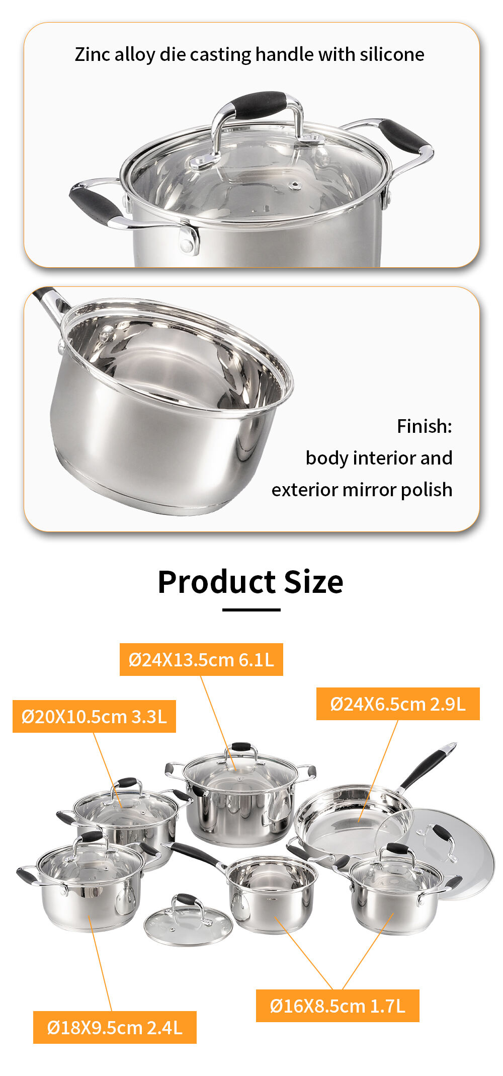 Factory Direct Stainless Pot Cookware Set Cooking Kitchen Pots And Pans Non-stick Cookware Set factory