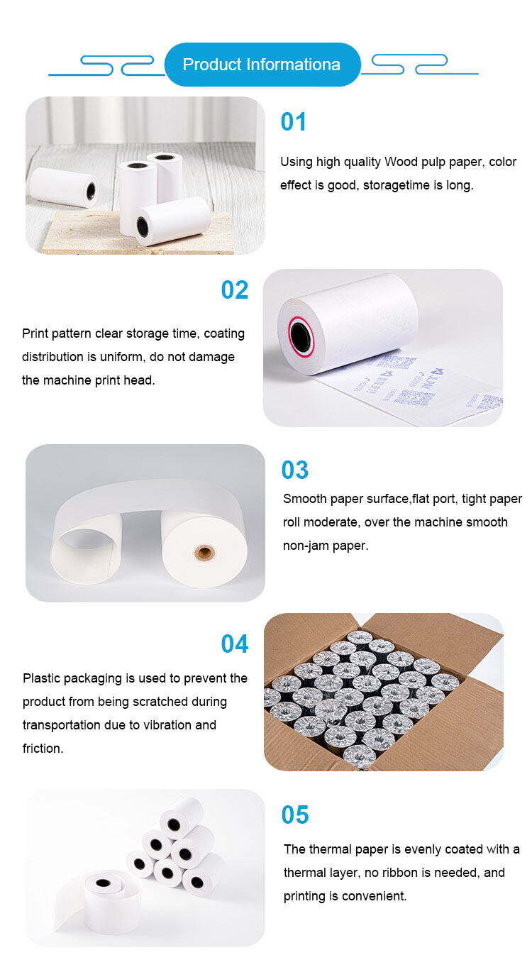 Factory best reviewed custom printed thermal paper rolls thermal paper jambo roll manufacture