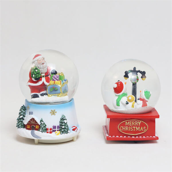 Sparkling snowflakes in a crystal ball