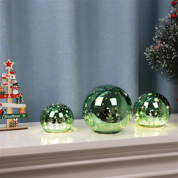 Green Glass Ornaments for the Holidays