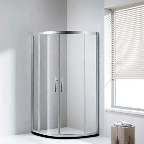 Transform your small bathroom with sliding shower doors and natural ligh