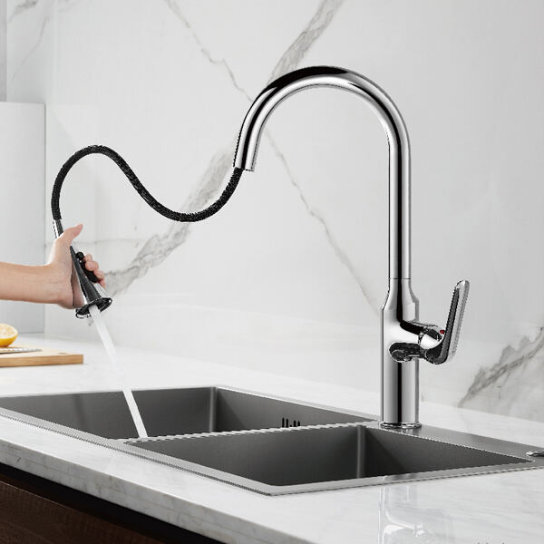 Nettoyez efficacement la vaisselle et les ustensiles de cuisine avec un robinet de cuisine à pommeau amovible