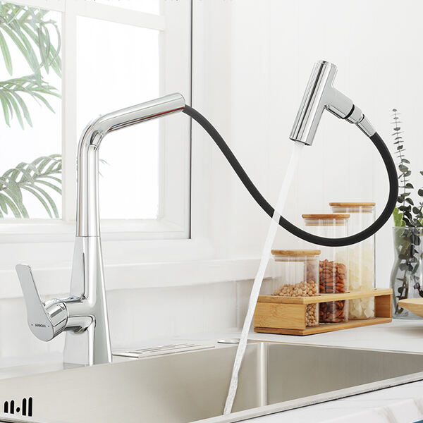 Maximize your counter space with a retractable kitchen spig