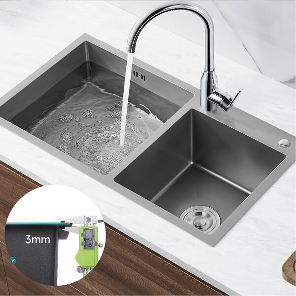 Meşgul sabahlar ve hızlı temizlikler için çift lavabo