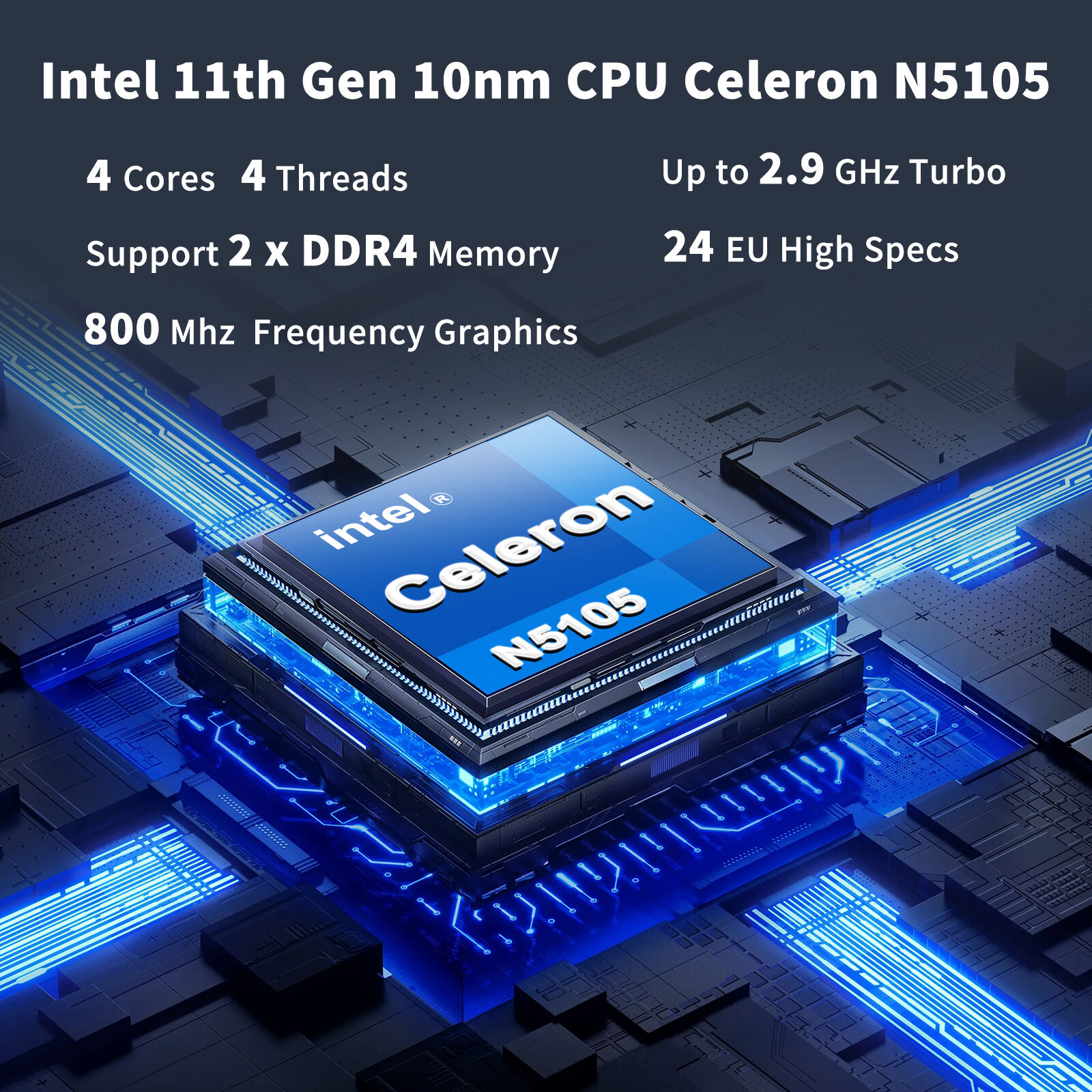 2023 The latest mini-computer Celeron N5105 DDR 4 8GB 256GB 1000 m Wifi5 BT 4.0 desktop gaming computer with win 10 PRO. manufacture