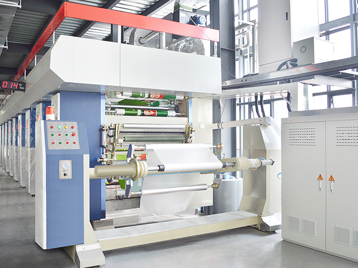 Plastic bag printing machine and production line