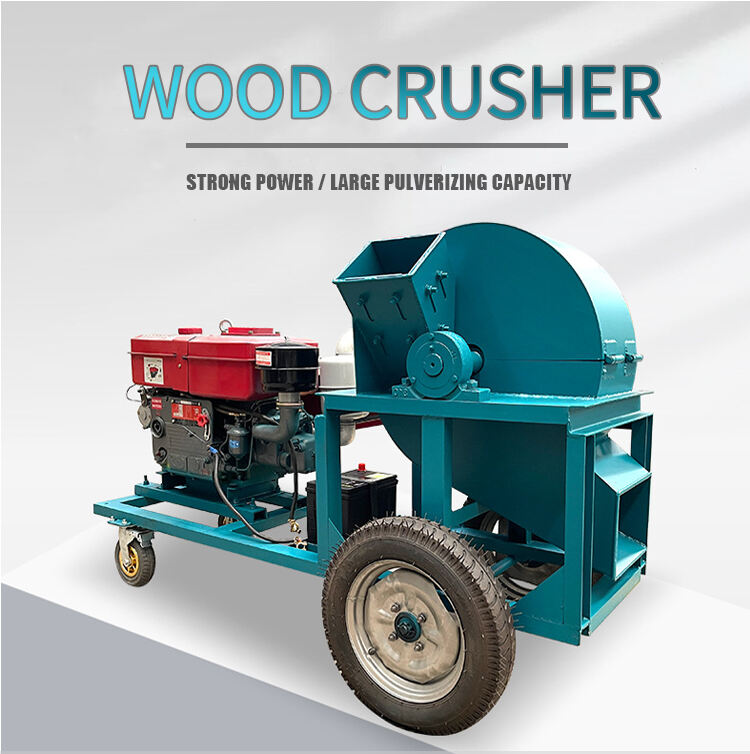 Small crushing log branches bamboo square mouth crusher wood price factory