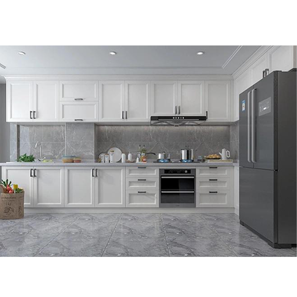 Modern Design L shape Kitchen Cabinets For House White Plating Multi Color Commercial Use Kitchen Cabinets factory