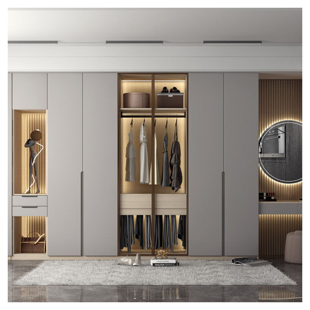 Modern White Double Door Multi-Cupboard  Home  Clothes Big Storage Furniture Bedroom Wall Wardrobe Design factory