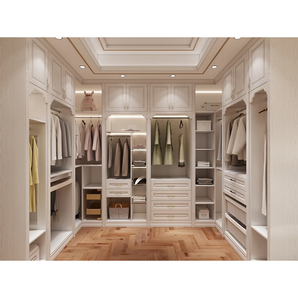 Luxury European Design Bedroom Furniture Walk In Closet Wardrobe Cabinets details