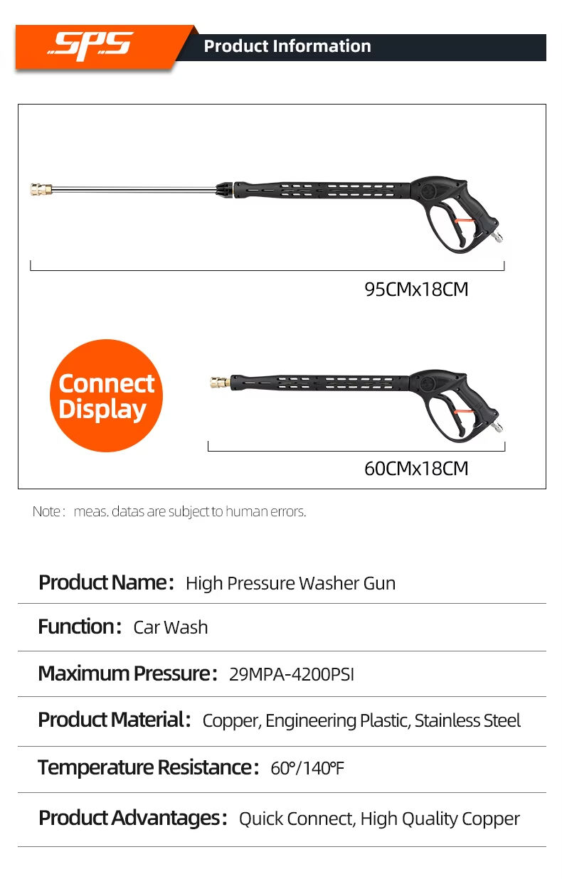 product sps 4200psi high pressure car washing jet spray water gun agriculture pressure washer gun-4