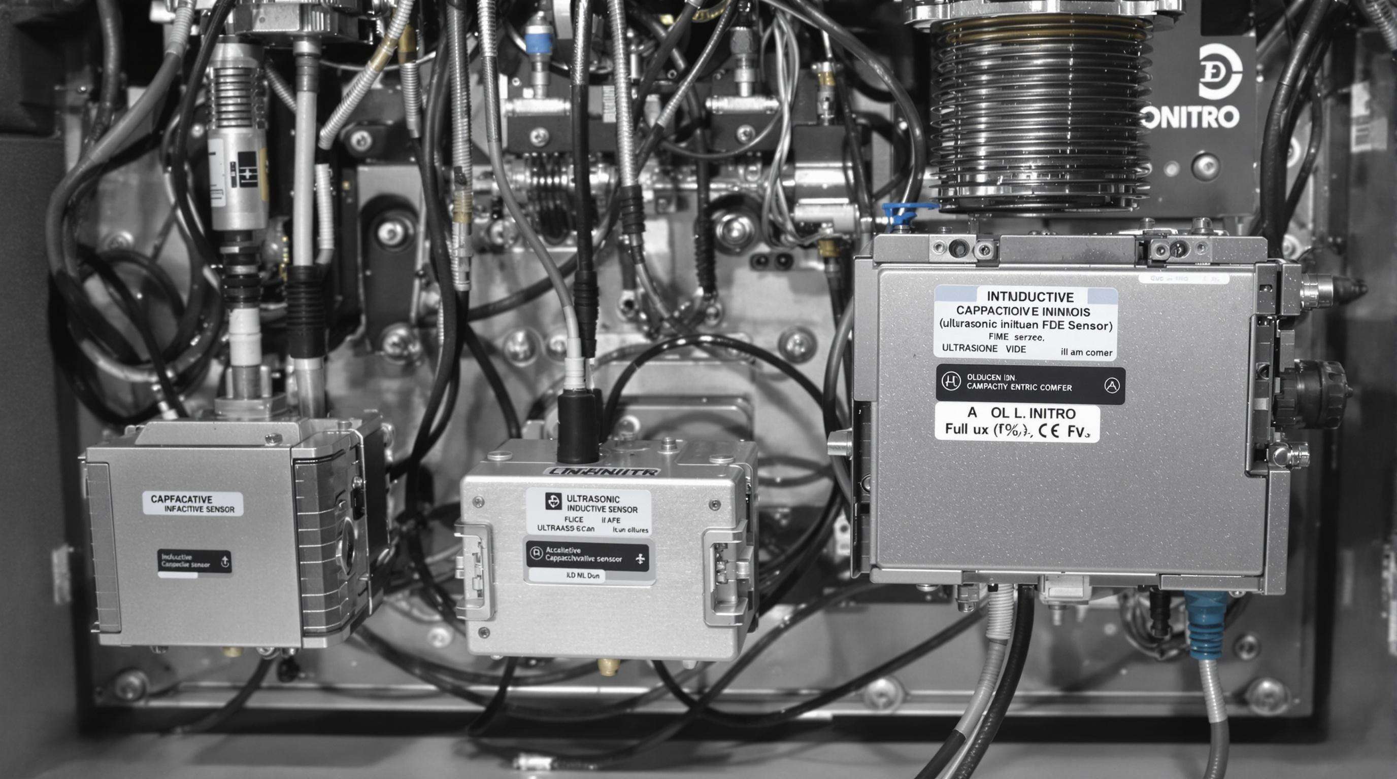 Comparison of inductive, capacitive, and ultrasonic sensors in a crowded machine panel