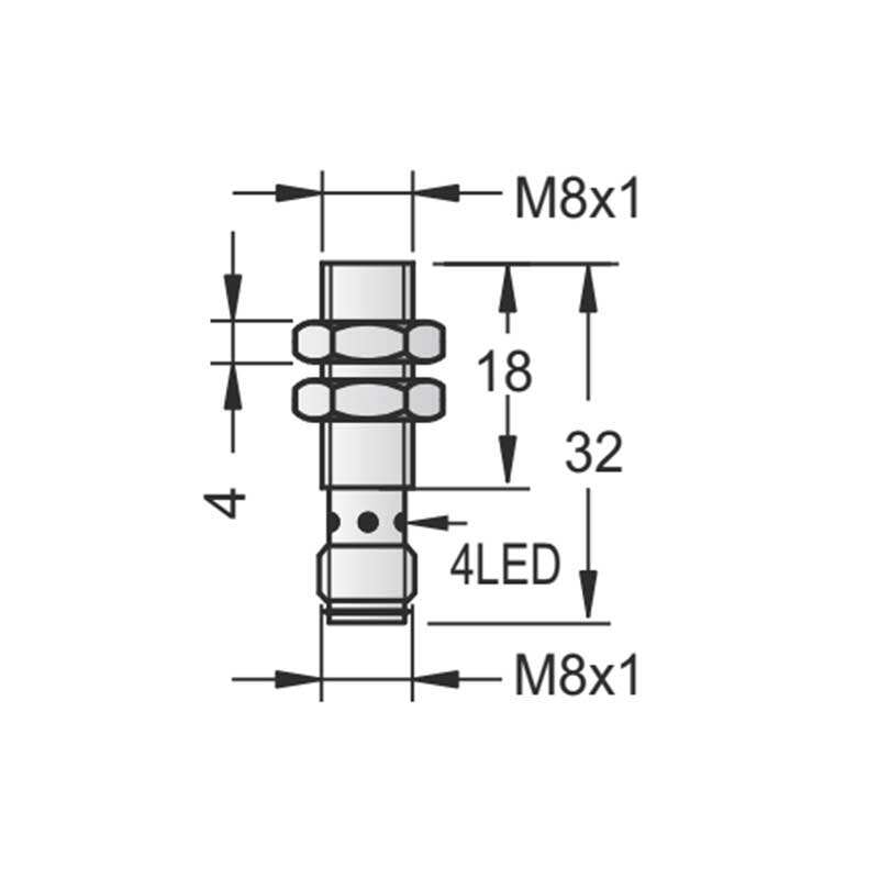 M8-32-M8 mini inductive sensor with M8 connector type factory