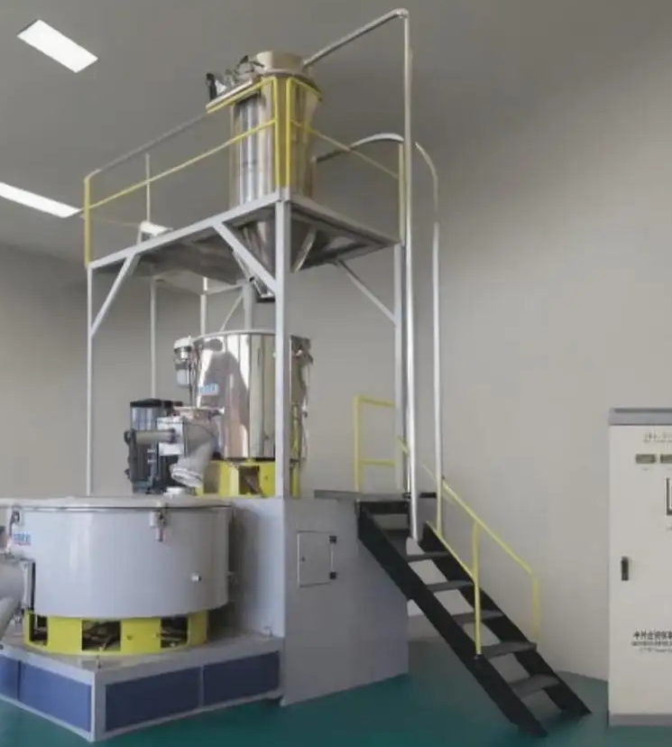 Increasing production effectiveness through the use of a plastic mixing machine.