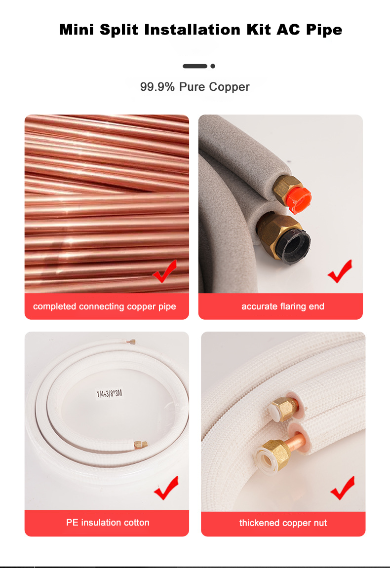 Air Conditioner Parts Refrigerant Tube Insulated Copper Pipe supplier