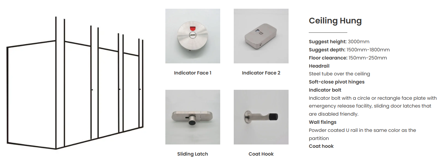 Fire Resistant Powder Coated Toilet Partitions supplier