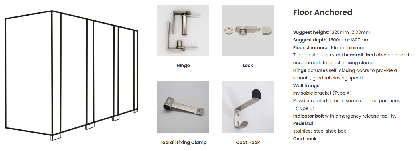 Class A Fire Rating Aluminum Toilet Partitions manufacture