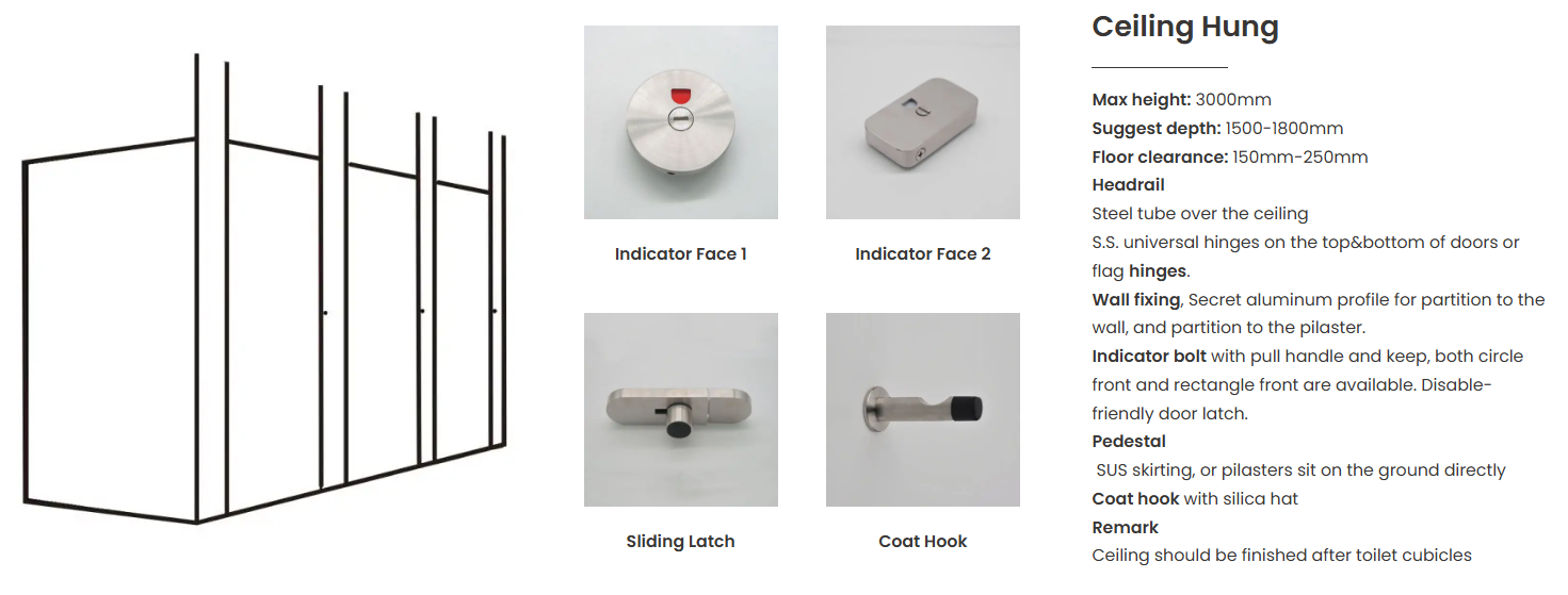 High End HPL Toilet Partitions manufacture