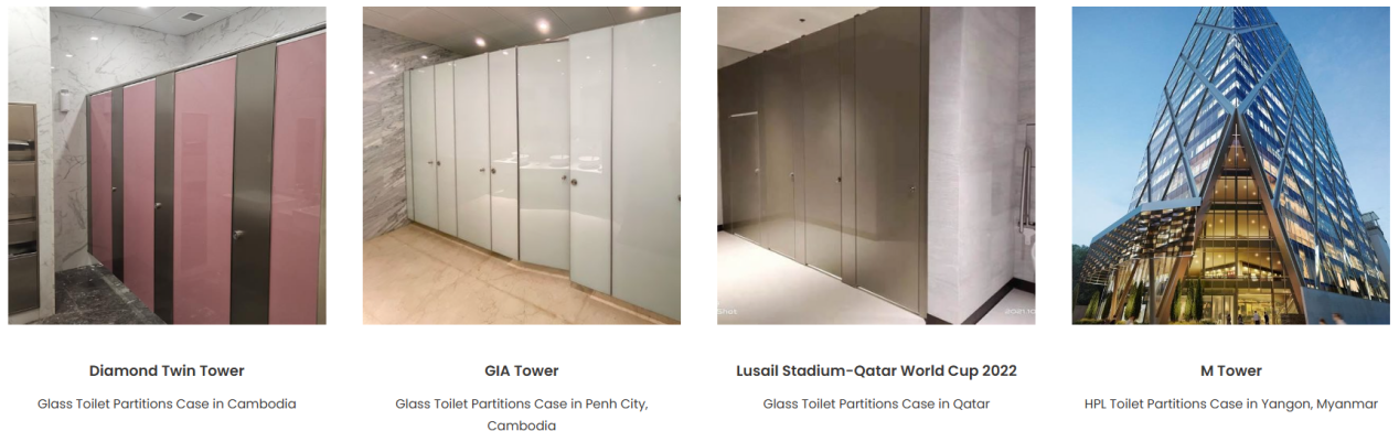 Modern Design Glass Toilet Partitions manufacture