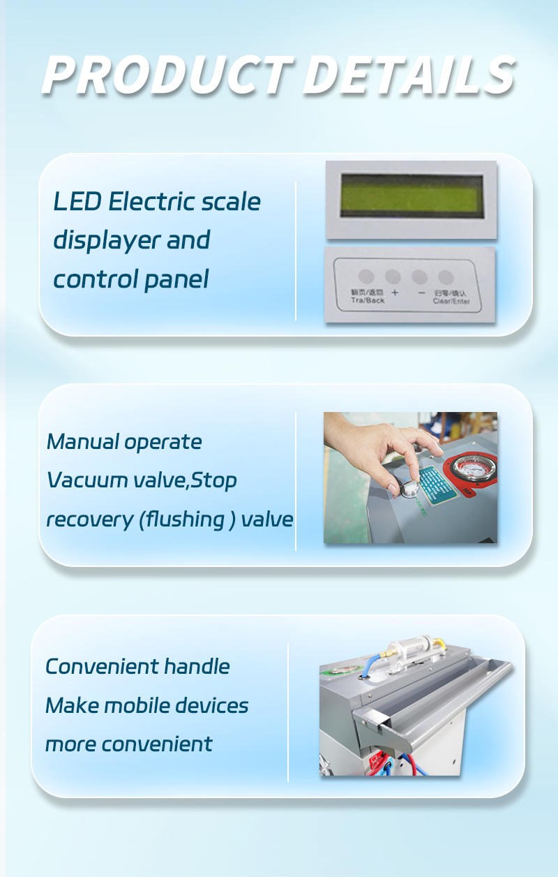 Auto air conditioner R134a and R1234yf refrigerant gas recovery filling machine ac flush machine supplier