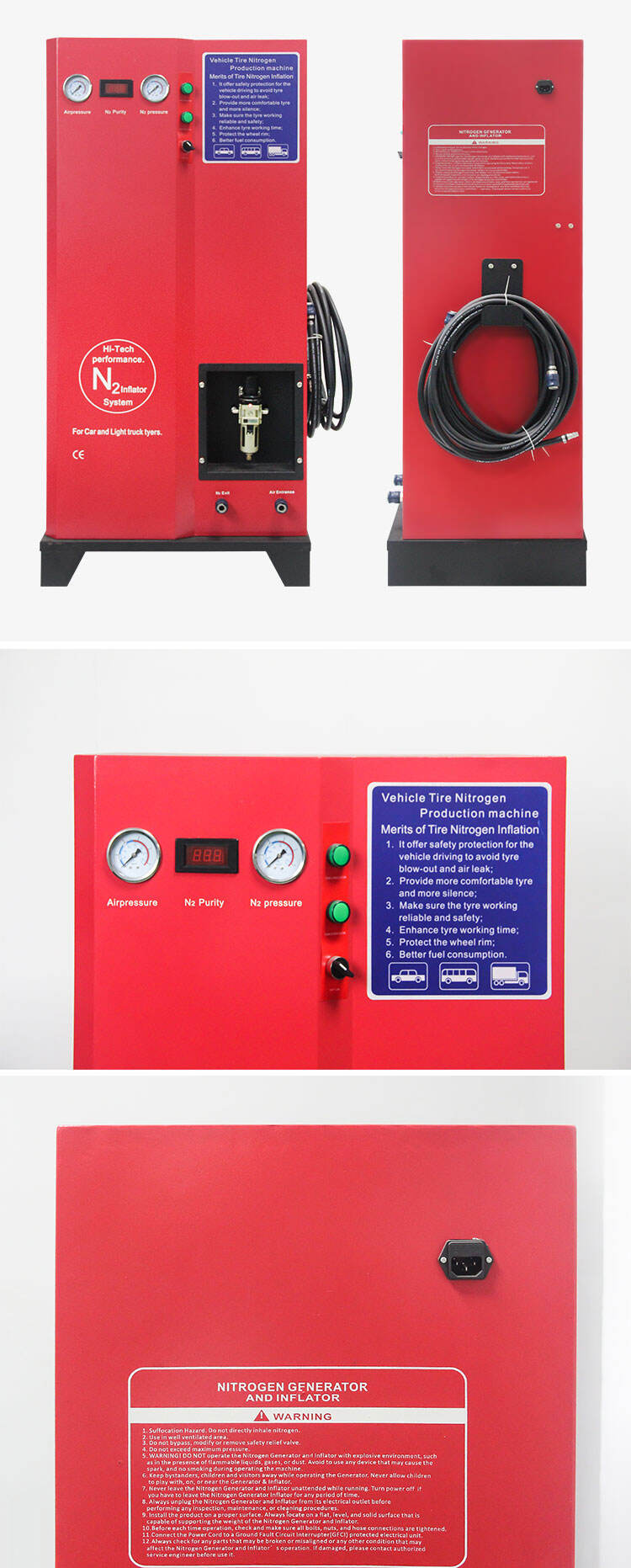 KJ-100 95-99% Nitrogen purity Car nitrogen tire inflator machine automatic nitrogen tire inflator supplier