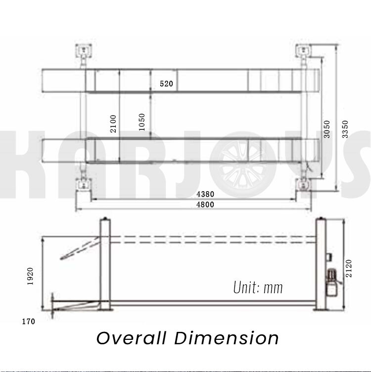 high quality  car lifting machine four post car lift hydraulic  with CE for 4 post car lift four post factory