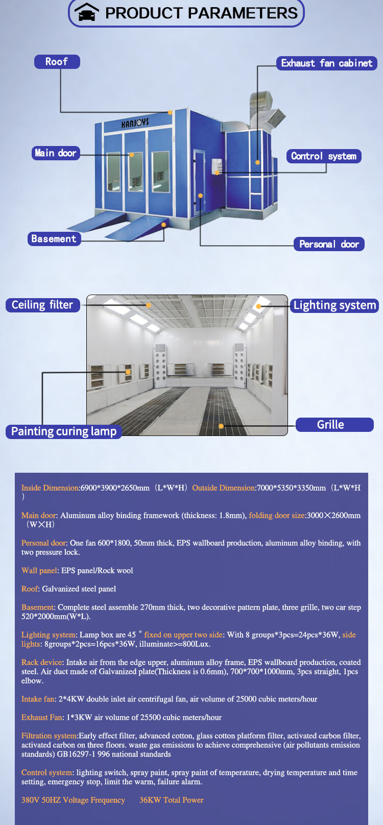 CE approved automotive car paint booth spray booth baking oven for sale manufacture