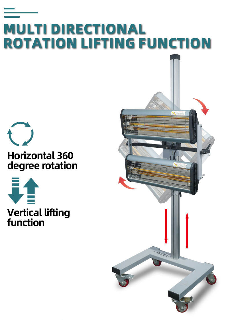 Factory Price Short Wave Infrared Heat Curing Lamp Auto Body Paint Drying Lamp with Stand Infrared Lamp for Paint Drying supplier