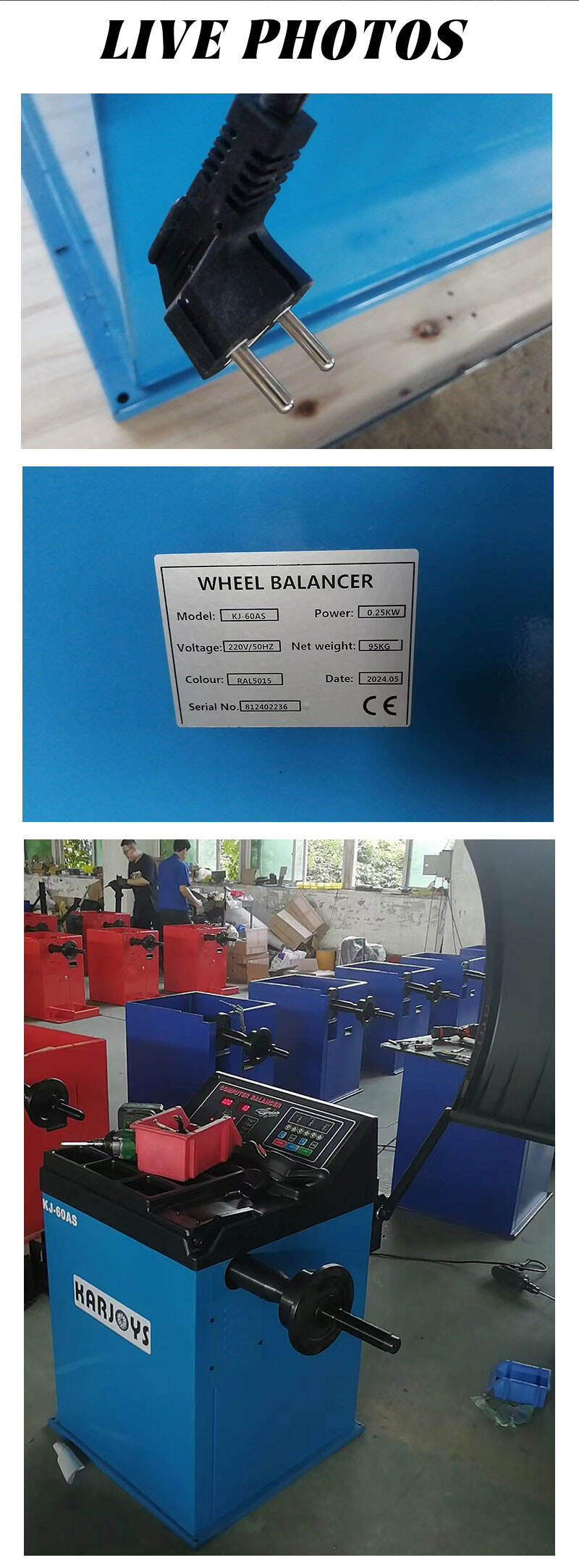 Super nice blue wheel balancing machine 10-26'' automatic tire balancer easy operation fast delivery supplier