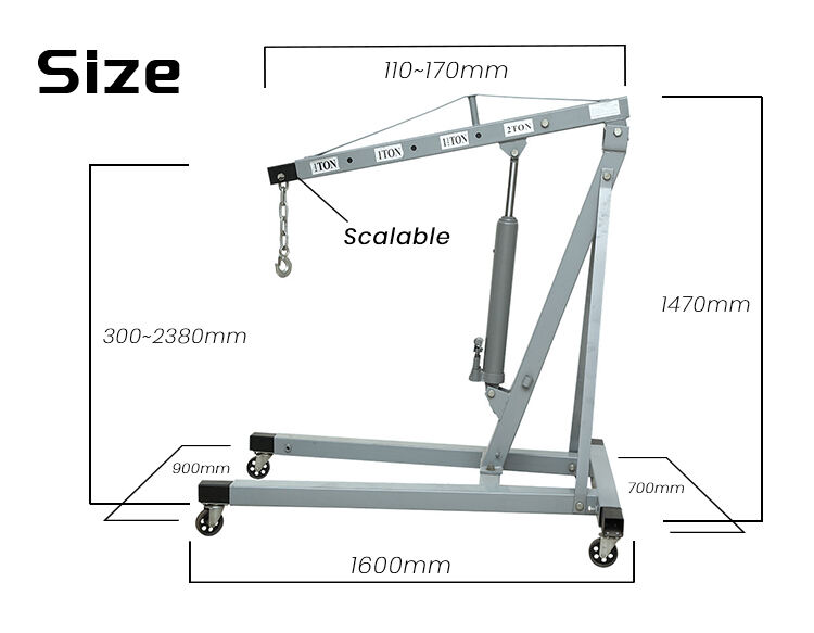 2 ton portable floor small lift engine crane hydraulic jack engine crane for car factory