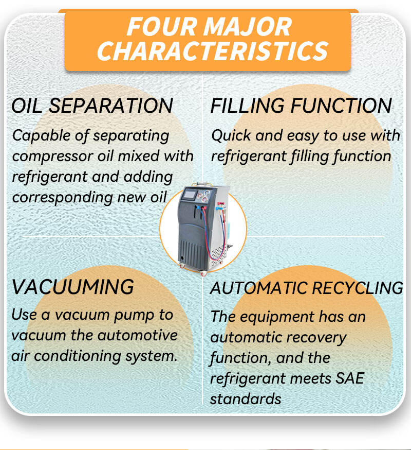 Machine de récupération de réfrigérant AC R134A à livraison rapide Taux de récupération de 97% Machine de récupération de réfrigérant AC Machine de recyclage de climatisation entièrement automatique Détails