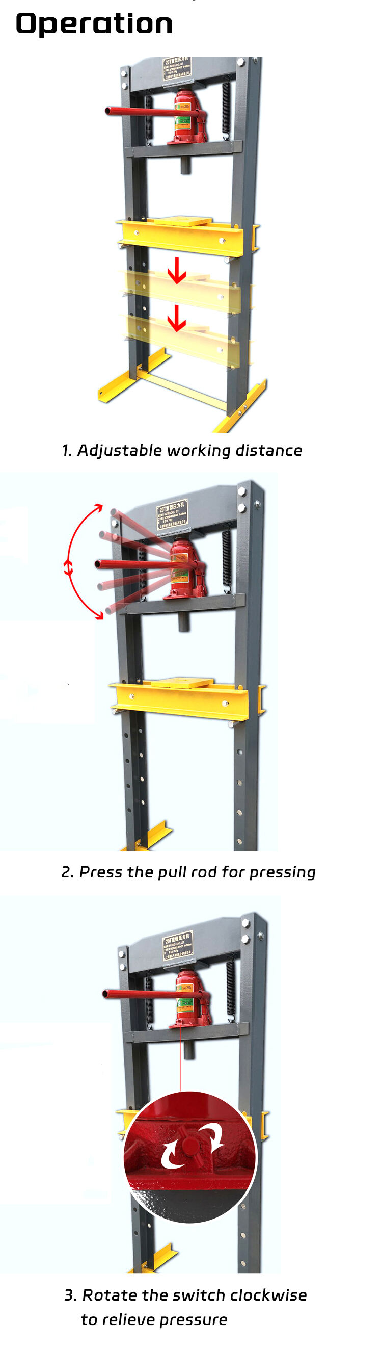 2023 High Quality Shop Press 20t Factory Price Auto Hydraulic Shop Press With CE supplier