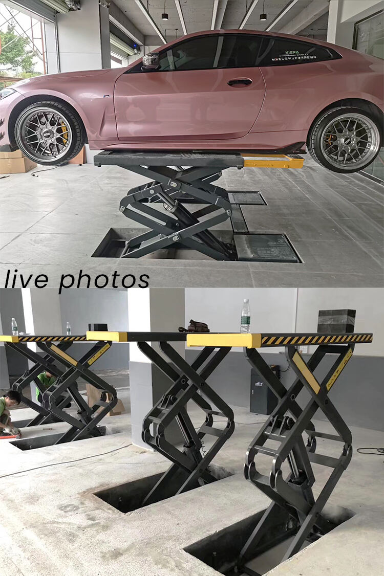 Mobile auto shop hydraulic scissor car lifts mid rise portable car lift for sale supplier