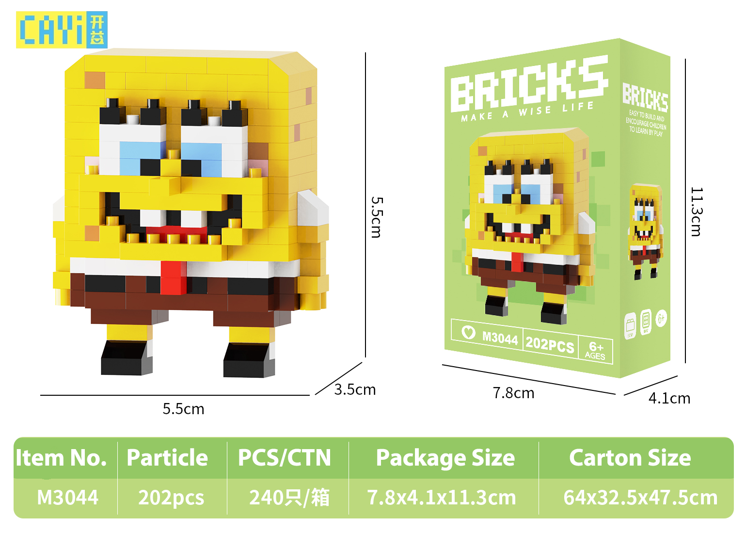 product factory wholesale cartoon micro particle block 3d puzzle toy kid gift mini monsters kit building block sets educational toy cayi-102