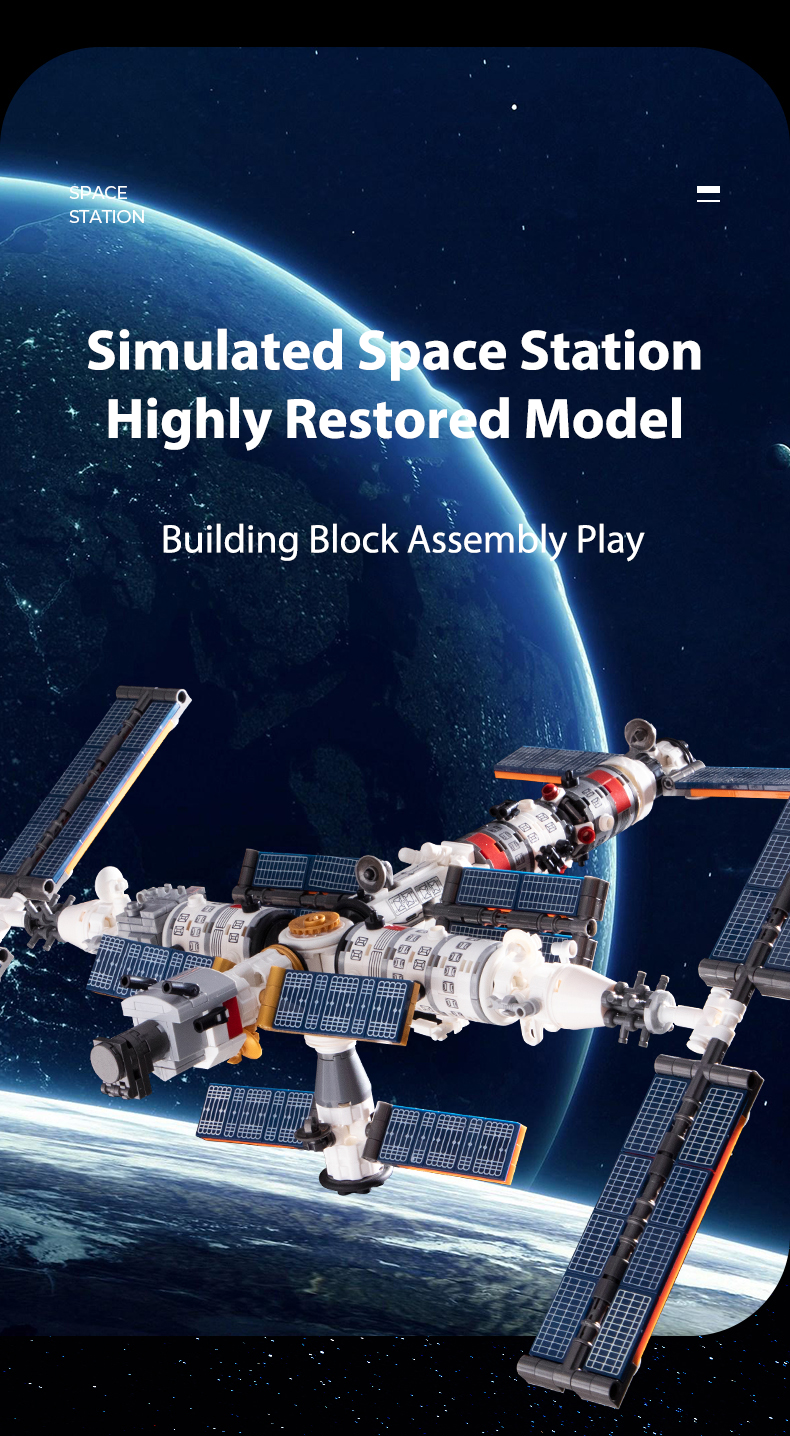 product cayi new tian gong space station building block set assembly international space bricks model diy educational toys kids 1022 pcs-57