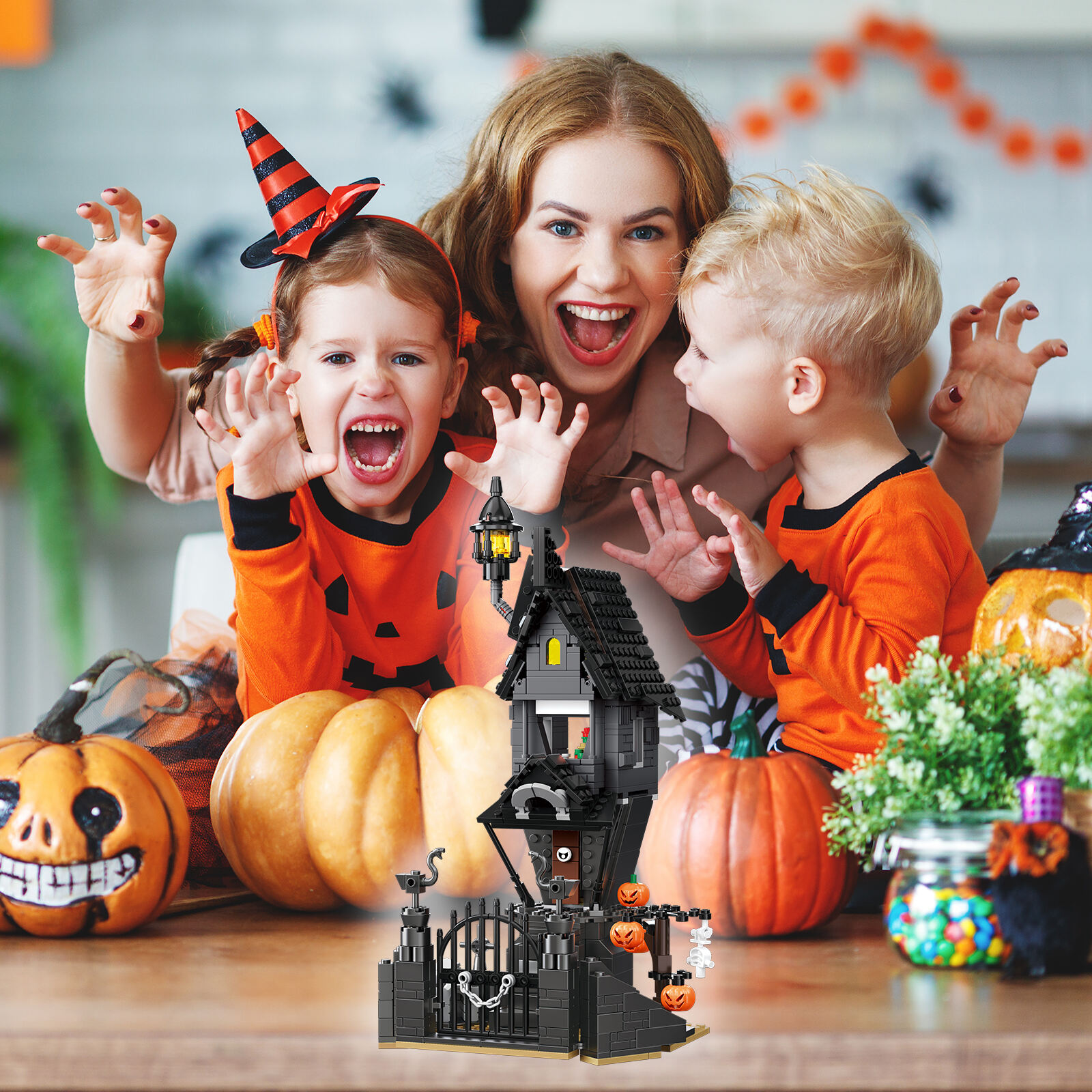 product cayi halloween haunted house building block set bricks nightmare before christmas jacks house terror assembles kid toy 564pcs-64