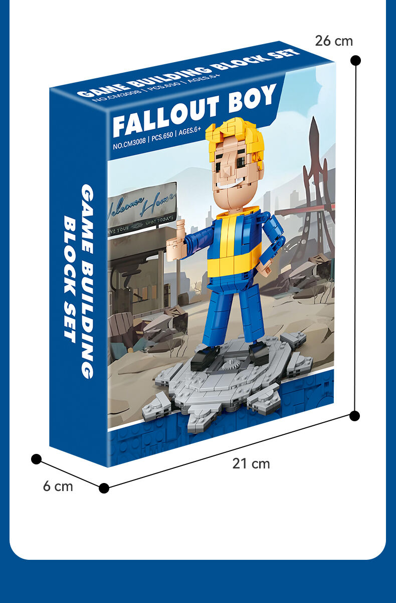 product cayi vault boy fallout boy building block set moc square head figure assembled building block set diy nano brick educational toy-65